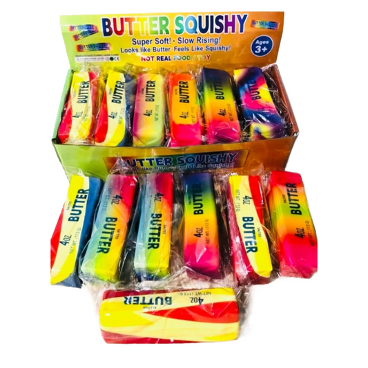 Rainbow 4 oz Butter Squishy – Slow Rise (Box of 12)