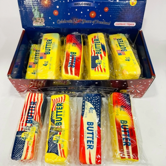 American 250 Color Butter Squishy 13cm x 4cm – Slow Rise (Box of 12)